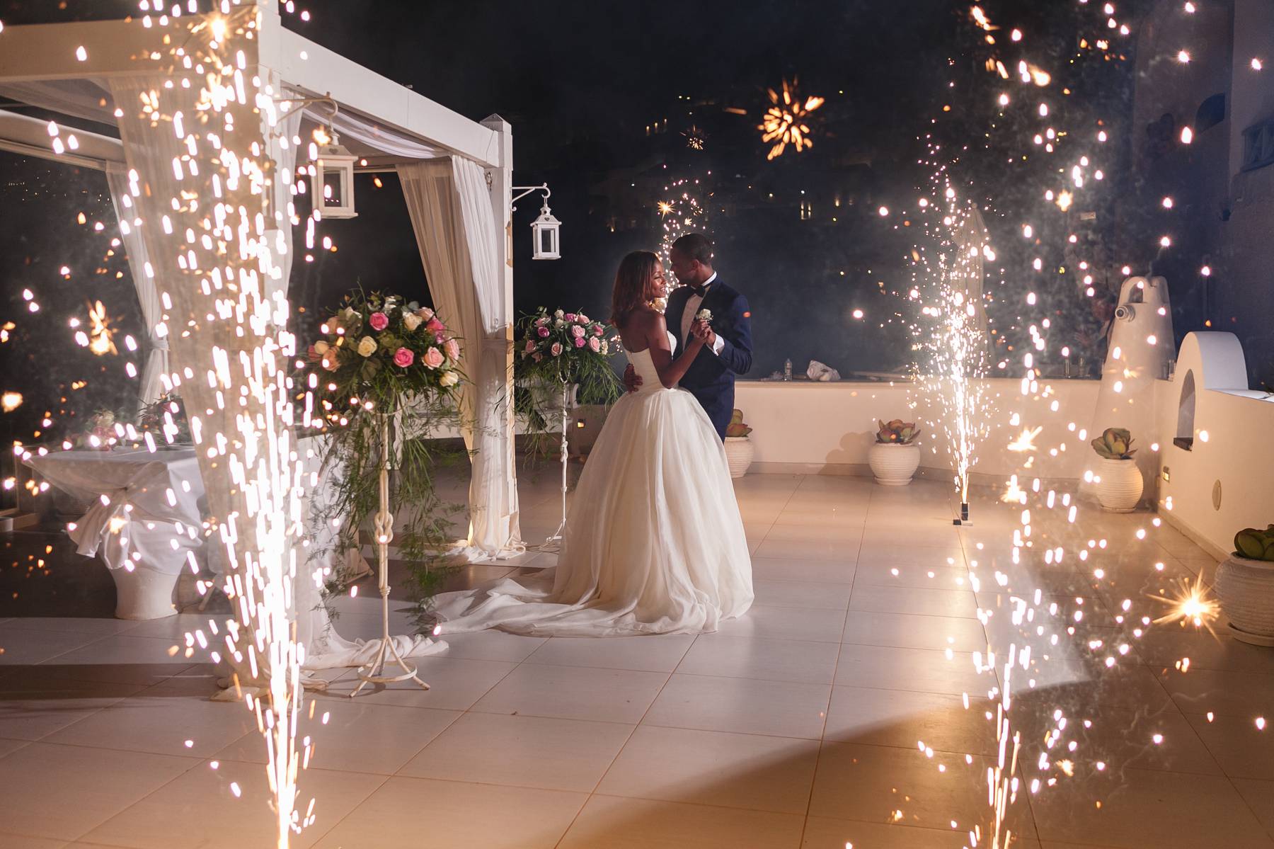 fireworks divine weddings santorini